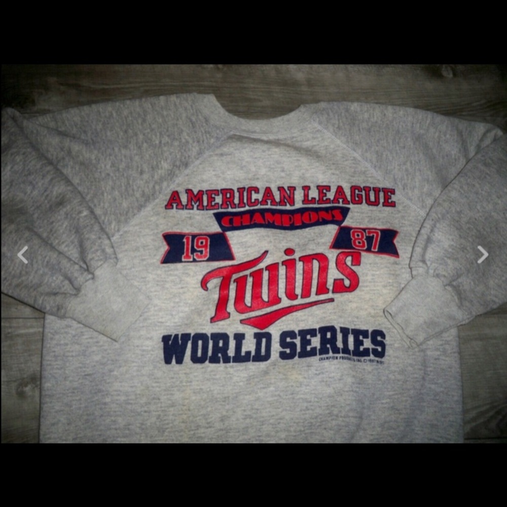 Vintage Champion 1987 MINNESOTA TWINS World Series Sweatshirt Pullover Jumper LG - Picture 3 of 9